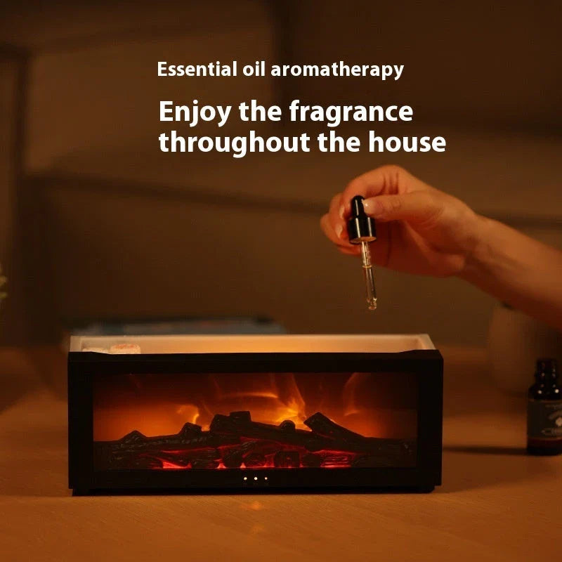 Flame Aromatherapy Diffuser with 3D flame effect, mood lighting, and essential oil diffusion capabilities