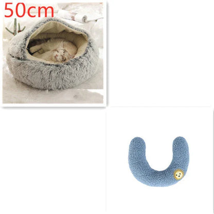 Cozy and comfortable 2-in-1 pet bed for cats and dogs, featuring plush, warm, and soft materials