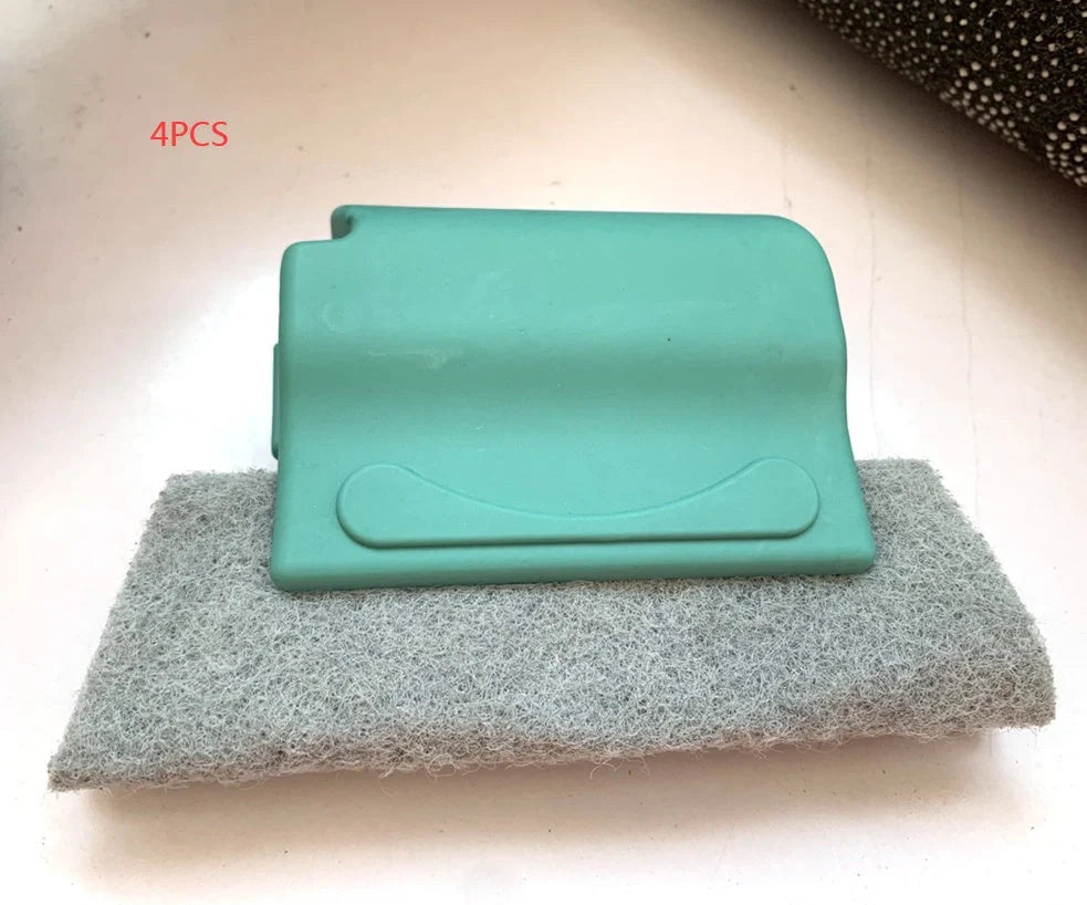 Creative Window Groove Cleaning Gap Brush Slot Cleaner in beige, light grey, and blue