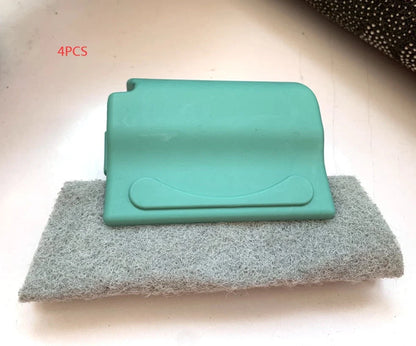 Creative Window Groove Cleaning Gap Brush Slot Cleaner in beige, light grey, and blue