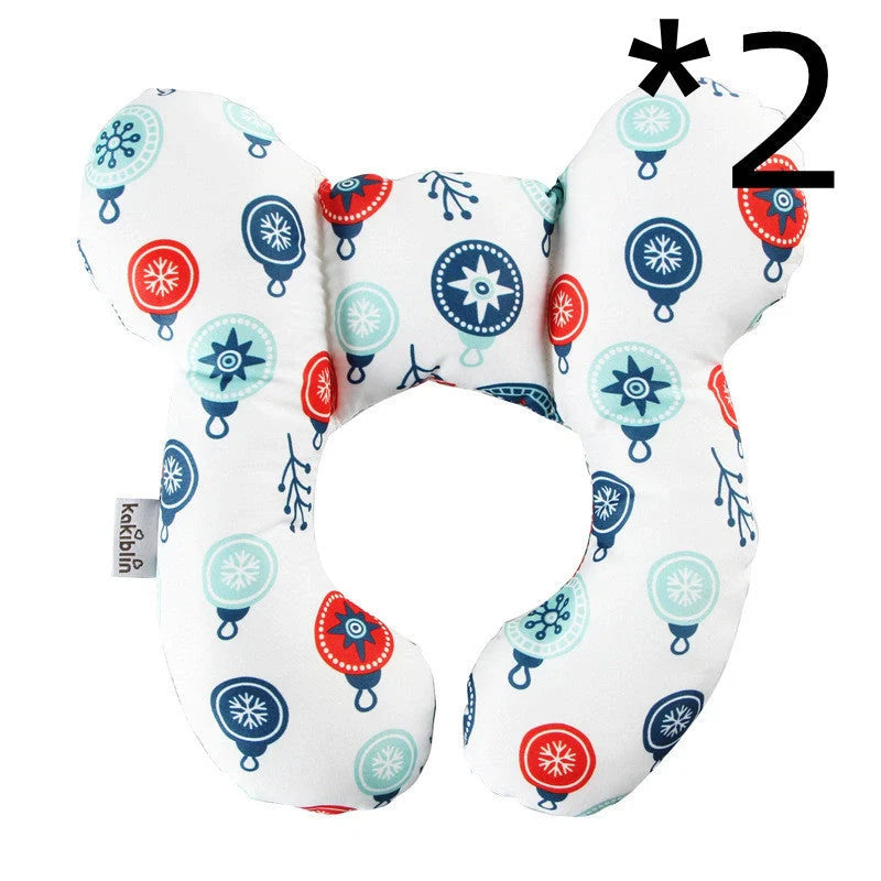 U-shaped baby head support pillow in pure cotton for car safety seats