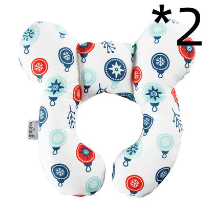 U-shaped baby head support pillow in pure cotton for car safety seats