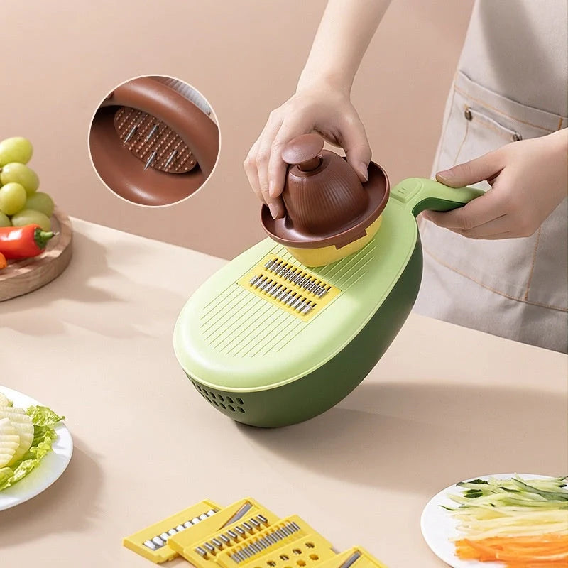 Stainless steel and PP vegetable grater with storage box for efficient slicing