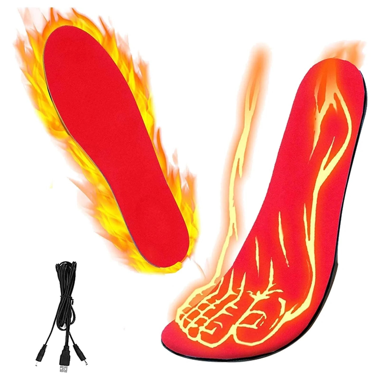 USB heated insoles for boots and sneakers with customisable fit and even heat distribution