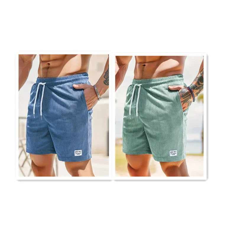 Comfortable and stylish corduroy drawstring shorts in various colors for summer wear