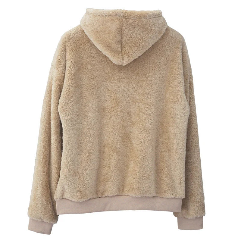 A cosy, velvet-lined hooded jumper with pockets for men, available in a range of classic colours.