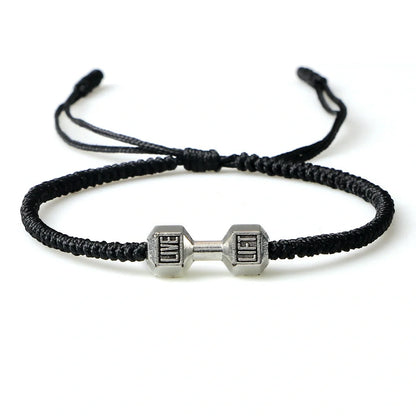 Stylish woven dumbbell alloy bracelet in various sophisticated colour options, showcasing the timeless British charm of this premium accessory.