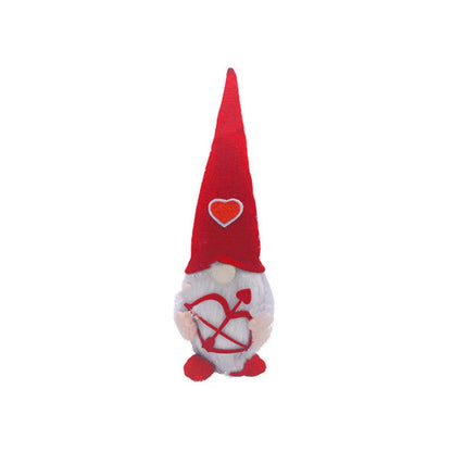 Plush gnome decorations in Cupid-inspired and romantic designs for Valentine's Day and holiday decor