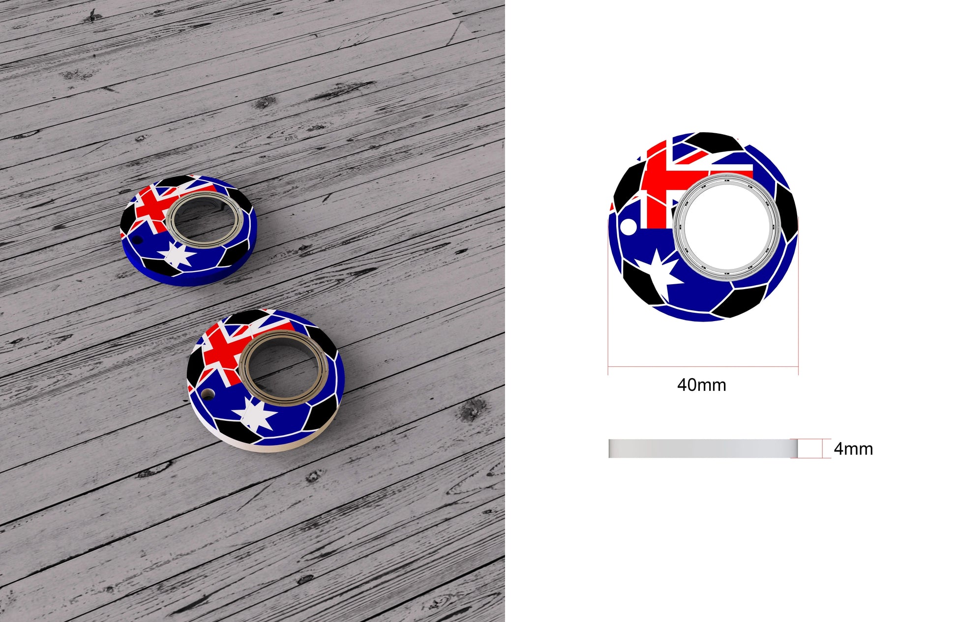 Football World Cup Fidget Spinner Keychain with Bottle Opener