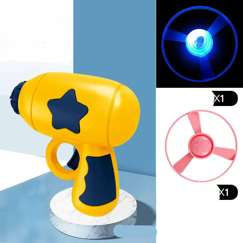 LED Light Pet Toy Set with flying saucer launcher and luminous discs