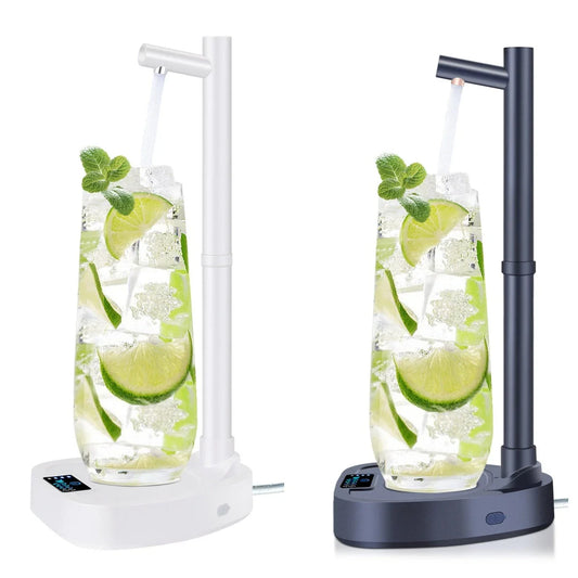 Rechargeable electric water dispenser with smart 8-stage capacity selection, hands-free operation, and extended water pipe for versatile use