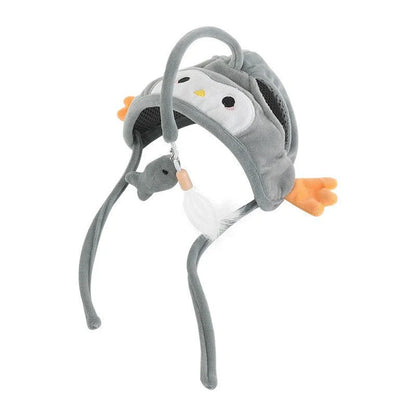 Adjustable head wearing feather funny cat stick toy for indoor play