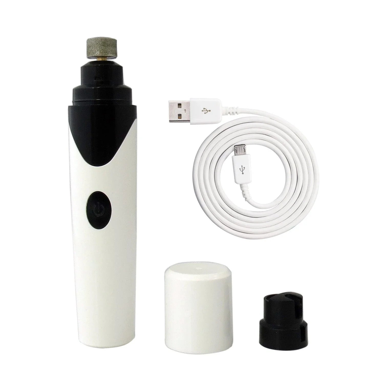 Electric pet nail grinder with low vibration and noise for stress-free grooming of cats, dogs, and other small animals