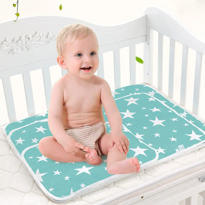 Cotton cartoon waterproof baby changing pad with playful patterns, 50*70cm