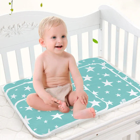 Cotton cartoon waterproof baby changing pad with playful patterns, 50*70cm