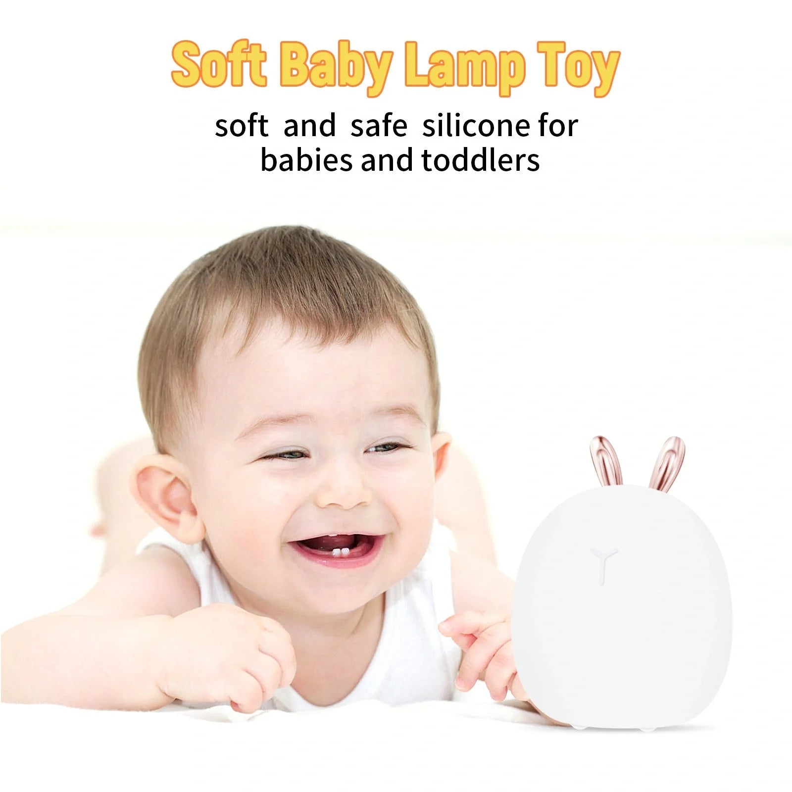 Adjustable silicone night light for baby feeding with deer and rabbit designs