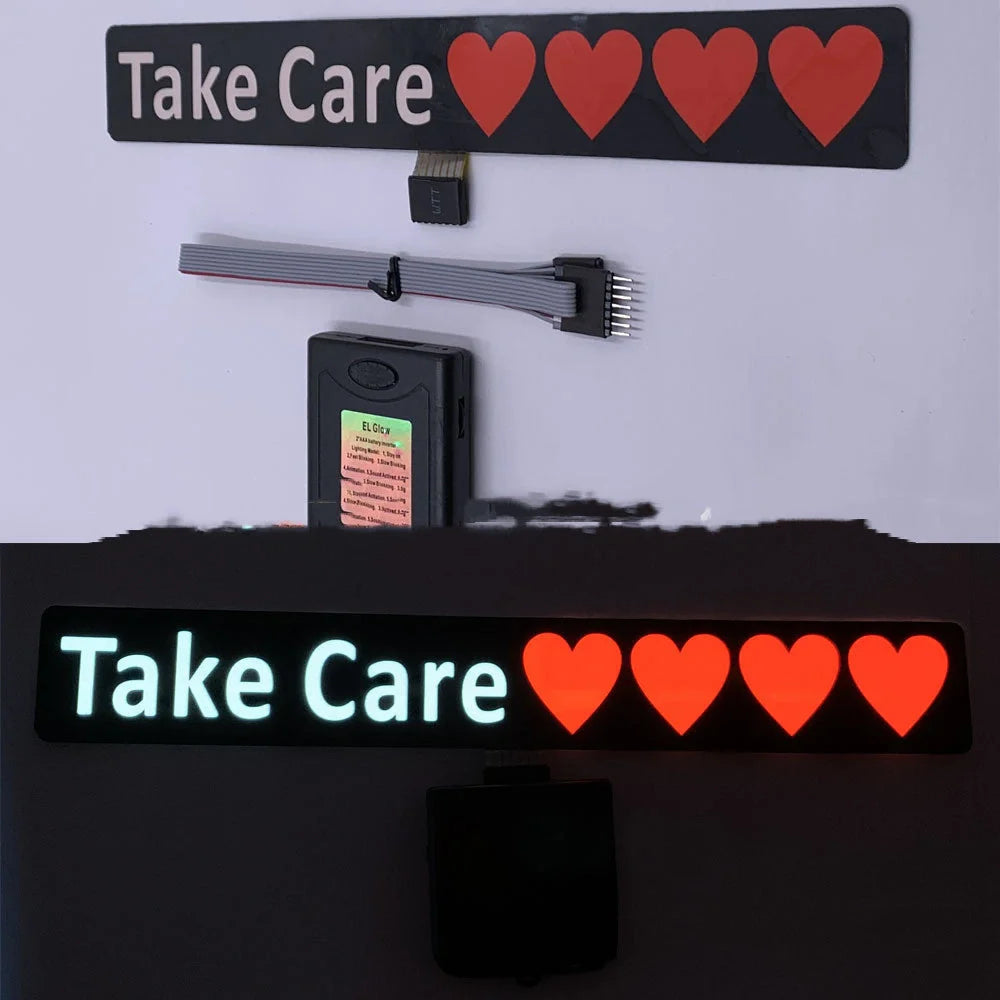 Ultra-thin LED car windshield glow panel with various designs