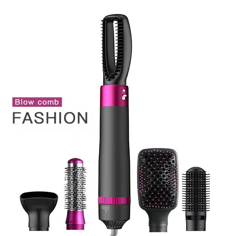 Professional 5-in-1 Hair Dryer Brush in Dyson Grey with multiple attachments for versatile styling