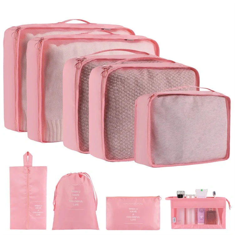 Simple solid colour polyester storage bags for home organisation in various colours