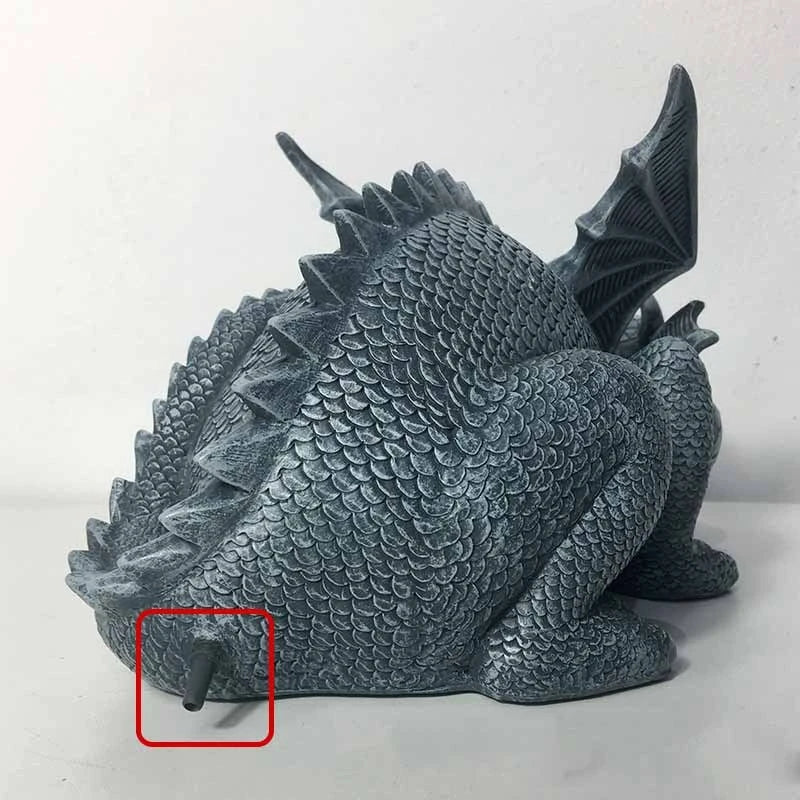 Charming resin dinosaur fountain ornament with flowing water feature for home and garden decoration