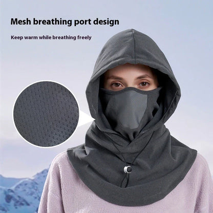 Adjustable thermal fleece scarf neck warmer in black, dark gray, light gray, and pink colors