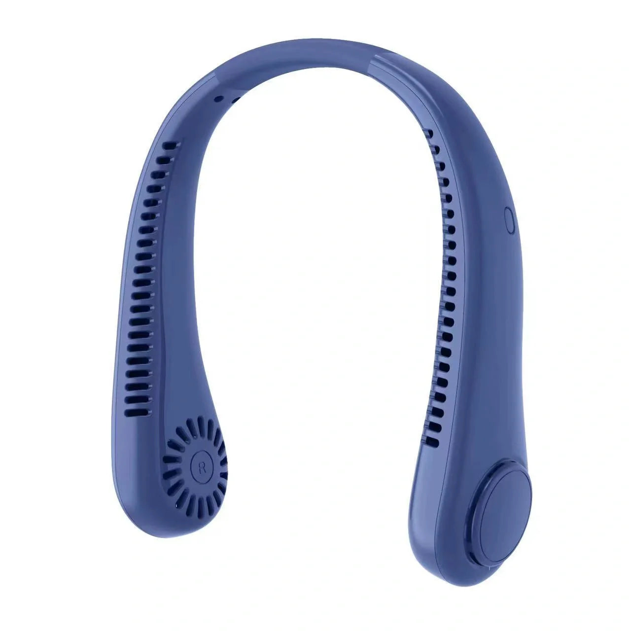 Hands-Free USB Rechargeable Neck Fan in white, pink, green, and blue with bladeless cooling technology