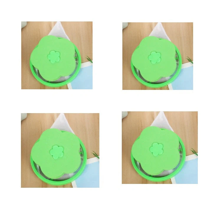 Flower-designed float filter for washing machine hair removal, 9.5cm by 4.0cm