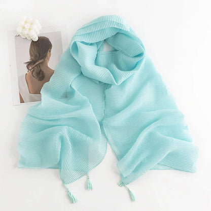 Herringbone pattern artificial cashmere scarf with tassel fringes