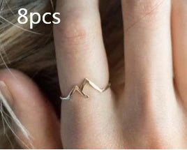 Unique mountain-shaped copper ladies' ring with antibacterial properties