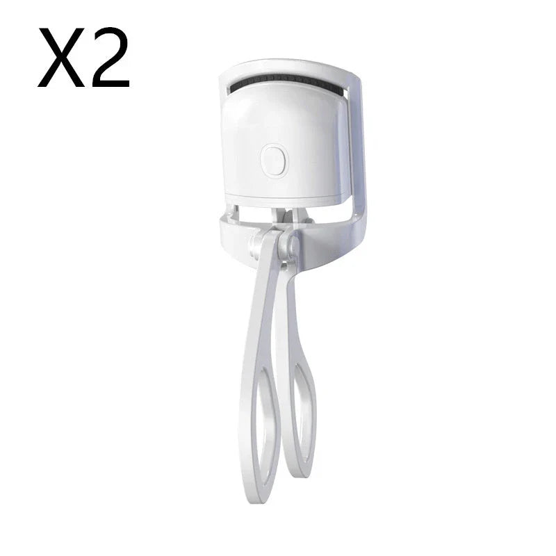 Rechargeable heated eyelash curler with temperature control, perfect for curling and defining lashes
