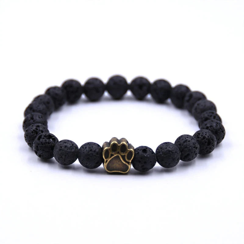 Natural stone dog paw bracelet with anti-fatigue properties, unisex design