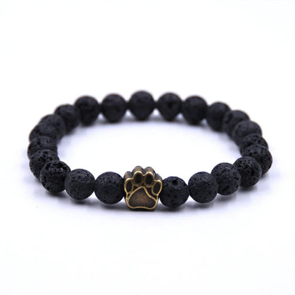 Natural stone dog paw bracelet with anti-fatigue properties, unisex design