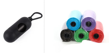 Eco-friendly dog poop bags in various colours for pet waste cleanup