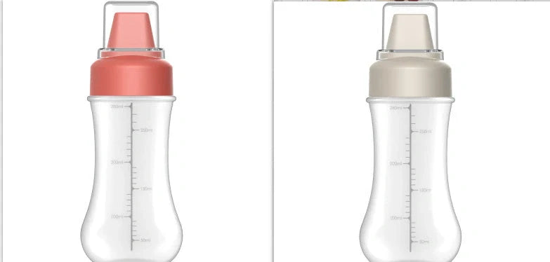 Five-hole scale squeezing sauce bottle with lid for precise kitchen use