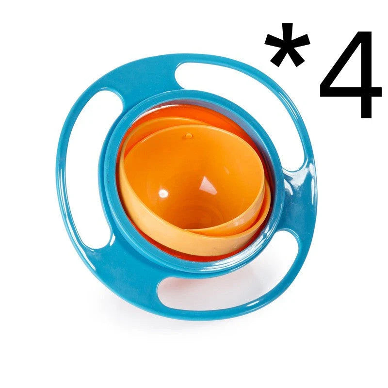 Rotating 360-degree spill-proof tableware bowl in vibrant colours