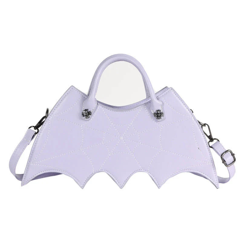 Halloween-inspired Spider Web Messenger Bag with intricate embroidery details, made of high-quality PU leather with adjustable strap