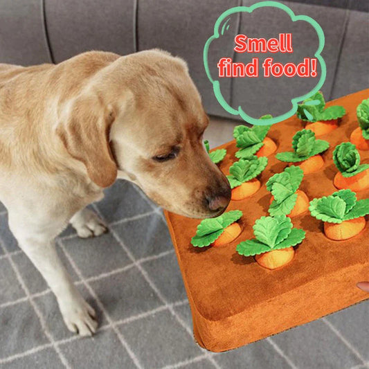 Premium Carrot Plush Toy for Dogs - Interactive Chew Toy and Snuffle Mat with Soft Cotton Exterior and Durable PP Cotton Filling