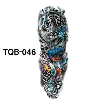 Waterproof Full Arm Tattoo Sticker in various colours for temporary body art