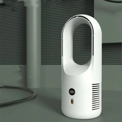 Powerful bladeless fan with sleek design and quiet operation for efficient cooling