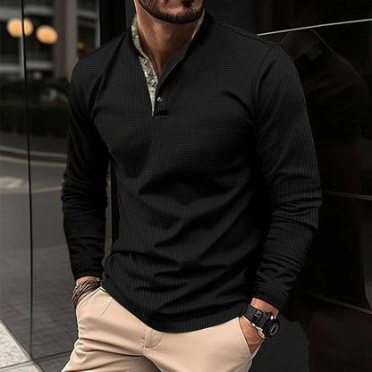 Men's stylish double layer lapel polo shirt in various colours