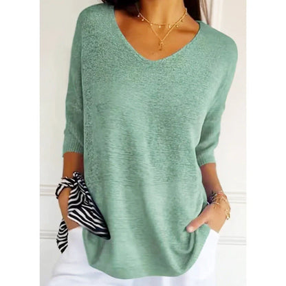 Stylish long-sleeve jumper in various colours with a slimming V-neckline design for a flattering silhouette