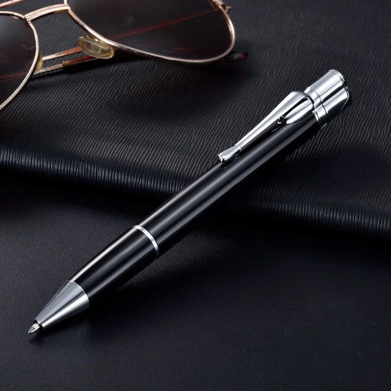 Premium metal pen lighter with a powerful windproof flame, refillable butane design, and compact portable size for outdoor adventures and everyday use