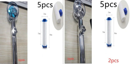 Turbo Propeller Shower Head in various colours with 360-degree fan extension