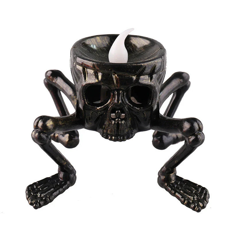 Skull-shaped Halloween lantern with a spooky, atmospheric glow for festive decor