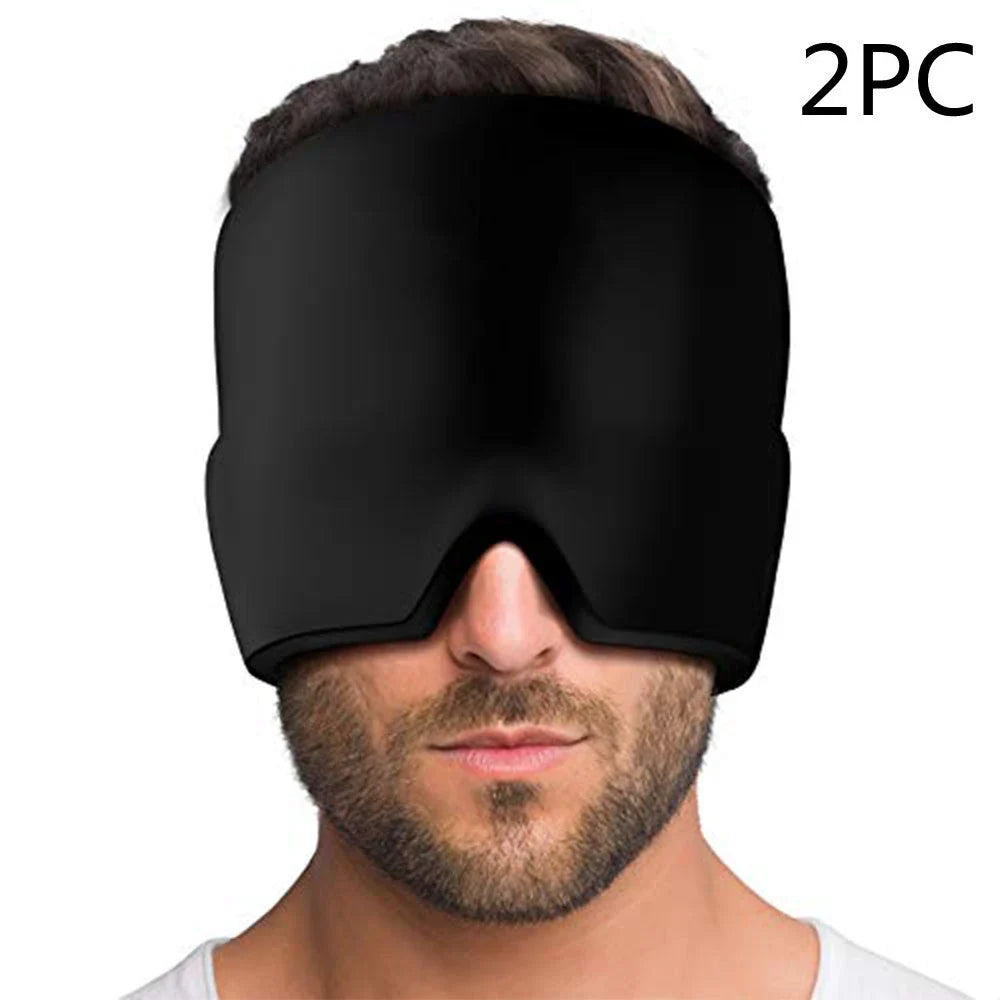 Soothing Ice Therapy Eye Mask for Headache and Migraine Relief, Flexible Gel Material, Adjustable Strap