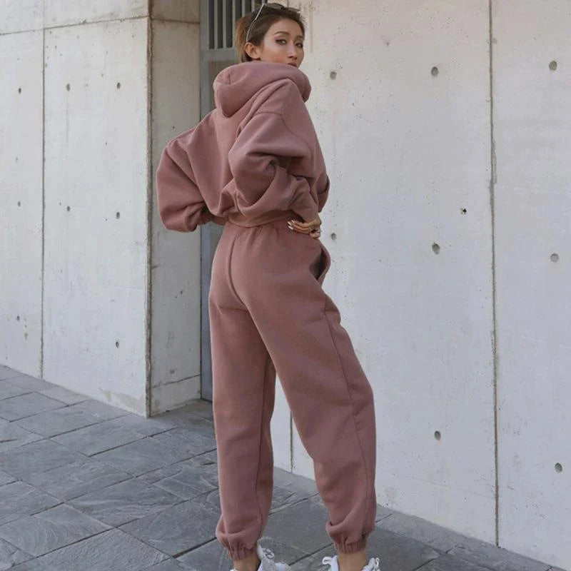 Stylish Autumn & Winter Women's Casual Hoodie Coat Outfit in various colors and sizes
