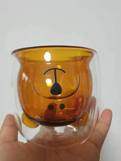 3D double-layer panda cup with skull design and festive inner Christmas tree