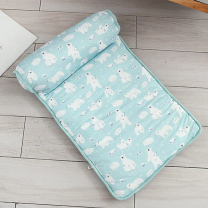 Summer Ice Silk Cool Pet Pad in various colours and sizes for pet cooling