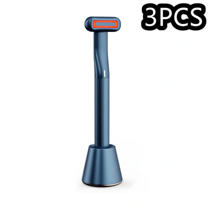 360 Degrees Rotary Eye Massage Wand with Red LED Light and Therapeutic Warmth for skincare