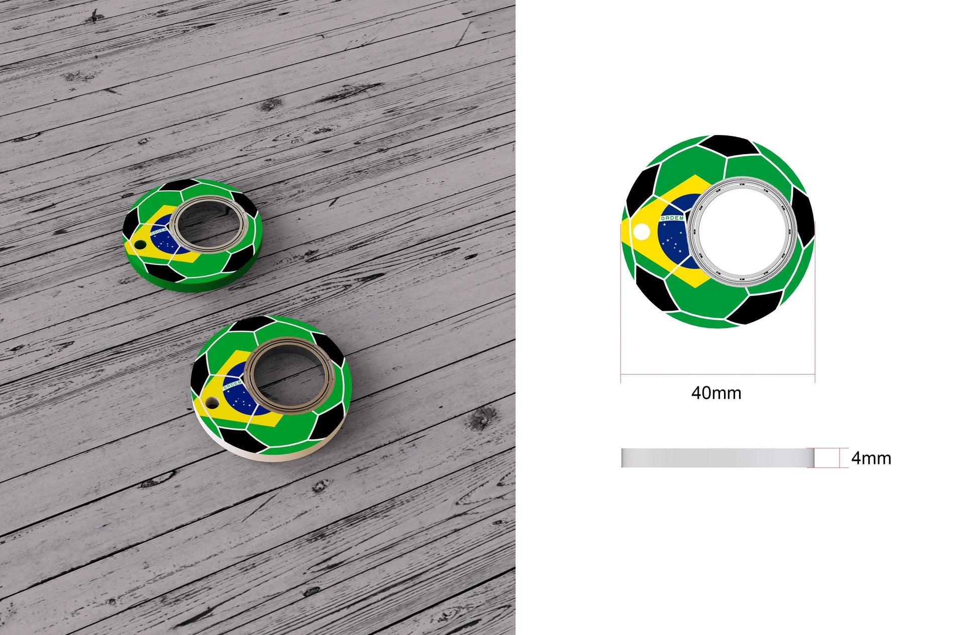 Football World Cup Fidget Spinner Keychain with Bottle Opener